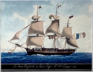 Le Jean - Baptiste du Havre, no porto de Marselha Aquarela de Antoine Roux (1765-1835) 1815 Marselha, Musee de la Marine
