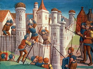 Cena de uma batalha defendendo Constantinopla, de Ogier le Danois