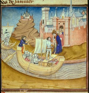 Os Normandos liderados pelo Chef Rollon (Robert I o Riche ou Rollon o Caminhante) (século X) tentaram tomar Chartres mas a eveque da cidade Gancelme conseguiu repeli-los em 910-911 Miniatura tirada de Les chronicles de Saint Denis" por Antoine Vera