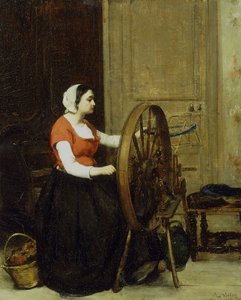 Mulher e roda de giro, c.1860