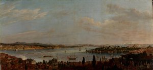 Vista panorâmica de Istambul, segunda metade do século XVIII. de Antoine de Favray