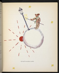 Estou a fazer um péssimo trabalho, ilustração do Lamplighter de "O Pequeno Príncipe", de Antoine de Saint-Exupéry