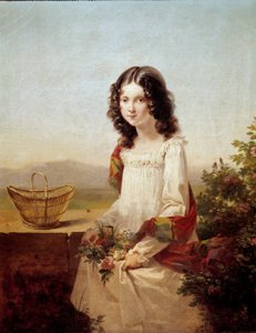 Retrato de Lise Aubin de Fougerais Pintura de Hortense Haudebourg Lescot (1784-1845) 1817 Sol. 0,4x0,32 m .