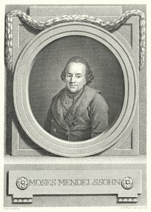Moses Mendelssohn, filósofo judeu alemão (gravura) de Anton (after) Graff