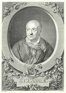 Salomon Gessner, pintor e poeta suíço (gravura) de Anton (after) Graff