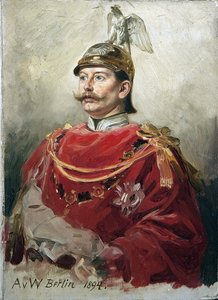 Guillaume II Retrato do Imperador alemão Wilhelm II (1859-1941), Rei da Prússia par Werner, Anton von (1843-1915). Óleo sobre papelão, tamanho : 32x22,5