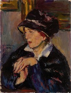 Mulher com um chapéu escuro, 1917