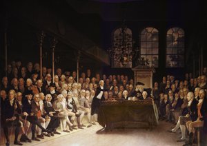 William Pitt dirigindo-se à Câmara dos Comuns sobre a Declaração de Guerras Francesa de 1793