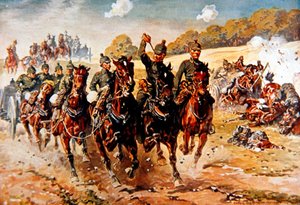 A artilharia de campo alemã entra em acção sob fogo de Anton Hoffmann
