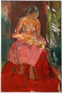 Mãe e filho (óleo sobre tela) de Anton Kolig