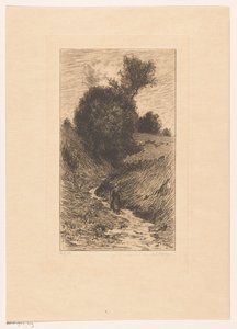 Mulher em uma estrada afundada de Anton L. Koster (signed by artist)
