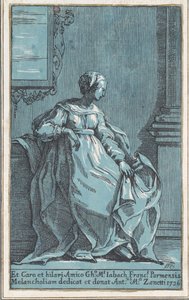 Mulher sentada na sala melancolia, 1726.