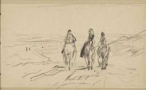 Três cavaleiros nas dunas de Anton Mauve