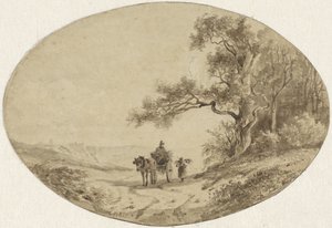 Registador a cavalo e carroça na estrada de Anton Mauve