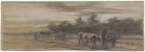 Vacas à noite de Anton Mauve