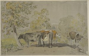 Paisagem com gado de Anton Mauve