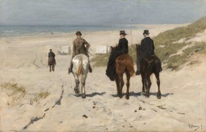 Passeio matinal pela praia Morgenrit langs het vertente