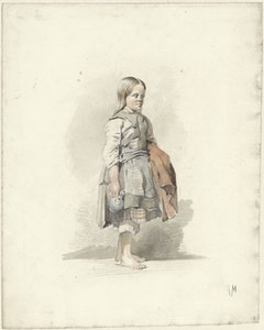 Garota de pé com jarro e capa debaixo do braço de Anton Mauve