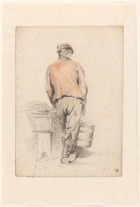 Rapaz de pé com balde, visto de costas de Anton Mauve