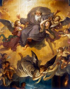 Adoração dos Pastores com o Deus Pai numa Glória de Anjos, de Anton Raphael Mengs, óleo sobre tela de Anton Raphael Mengs