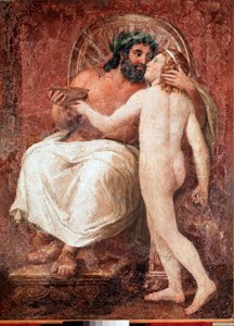 Júpiter e Ganímedes Zeus a beijar o seu amante Ganímedes. Fresco sobre tela por Anton Raphael Mengs (1728-1779) Sol do século XVIII. 178,7x137 cm Roma, Galleria Nazionale Corsini