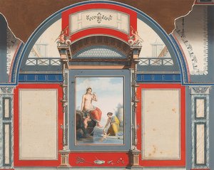 Mural de uma casa romana em razão da Villa Negroni em Roma, Vênus e uma ninfa com erotes. 1778