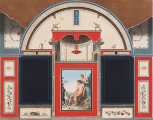 Mural de uma casa romana nos terrenos da Villa Negroni em Roma, Vênus e os feridos Adonis. 1778 de Anton Raphael Mengs