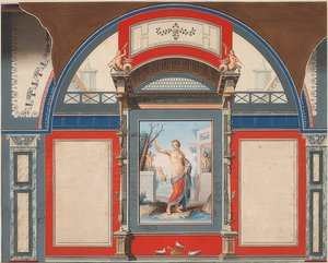 Mural de uma casa romana em razão da Villa Negroni em Roma, Vênus com erotes. 1778