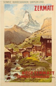 Zermatt, c.1900 (litografia de cor)