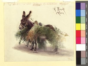 Burro carregado de feno (estudo) de Anton Romako