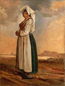 Mulher Camponesa com Traje da Região Sul da Lazio (óleo sobre tela)