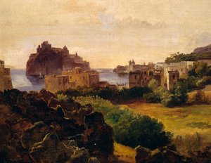 Vista de Ischia com castelo