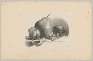 Pêra, pêssego, uvas e limão descascado
Estudos de Flores e Frutos (...) 3º episódio (título da série)