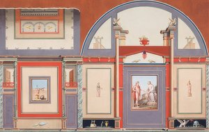 Mural de uma casa romana em razão da Villa Negroni em Roma, Marte , Vênus e Cupido. 1793