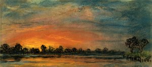 Pôr-do-sol em Chelsea, Londres de Frederick (attr. to) Barnard