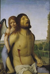 O Cristo Morto Apoiado por um Anjo de Antonello da Messina