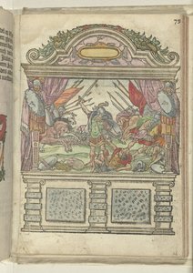 Cena alegórica no palco na esquina da Grote Markt, 1578