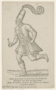 Homem em Vestido Oriental
Antigo costume e traje do Peicha ou Knaves of the Great Lord (título sobre o objecto)