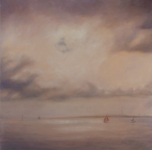 Família de barcos, 2014 (óleo sobre tela) de Antonia Myatt