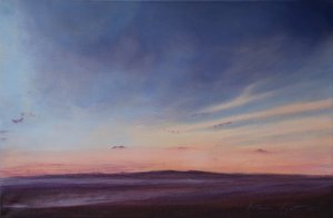 Maré baixa, Instow Devon, 2022 (óleo sobre tela) de Antonia Myatt