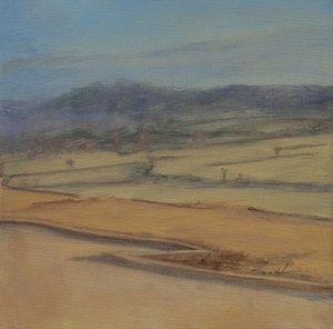 Sebe em ziguezague, Somerset, 2022 (óleo sobre tela) de Antonia Myatt
