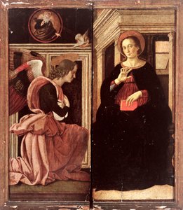 Anunciação (tempera no painel) de Antoniazzo Romano