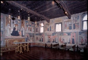 Vista geral da vida de Santa Francisca romana (fresco de Antoniazzo Romano