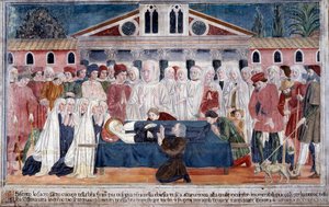 Vida de Santa Francisca Romana : A morte da santa (Fresco de Antoniazzo Romano