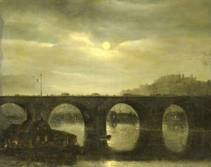 Uma das Pontes sobre o Sena, Paris, à luz da Lua