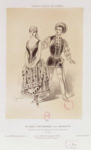 Sr. Ibos e Miss Richard como o duque de Mântua e Magdalen em Rigoletto por Verdi, 1885
