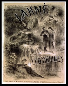Cartaz publicitário &39;Lakme&39;, ópera de Leo Delibes (1861-91)