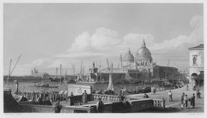 A Dogana, Veneza, da foto da Coleção Real (gravura)