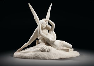 Psiquê revivida pelo beijo do Cupido, c.1860 (mármore) de Antonio (after) Canova