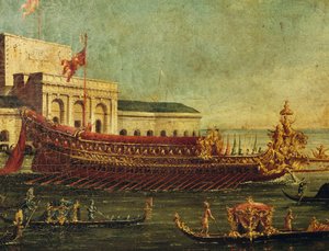 O Bucentauro (galera estatal dos doges de Veneza), Itália de Antonio (studio of) Canaletto